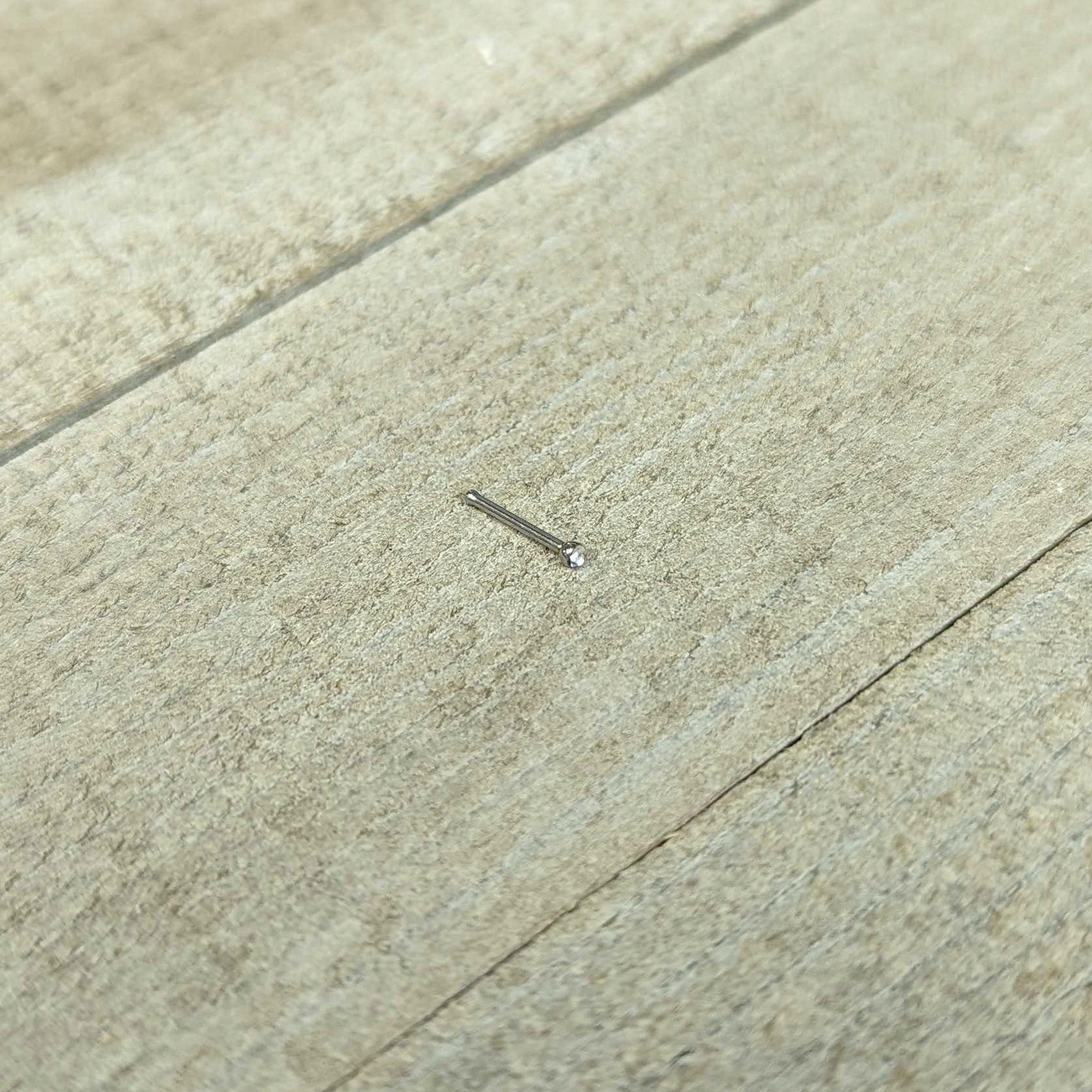 20G Stainless Steel Crystalline Gem Micro Nose Bone