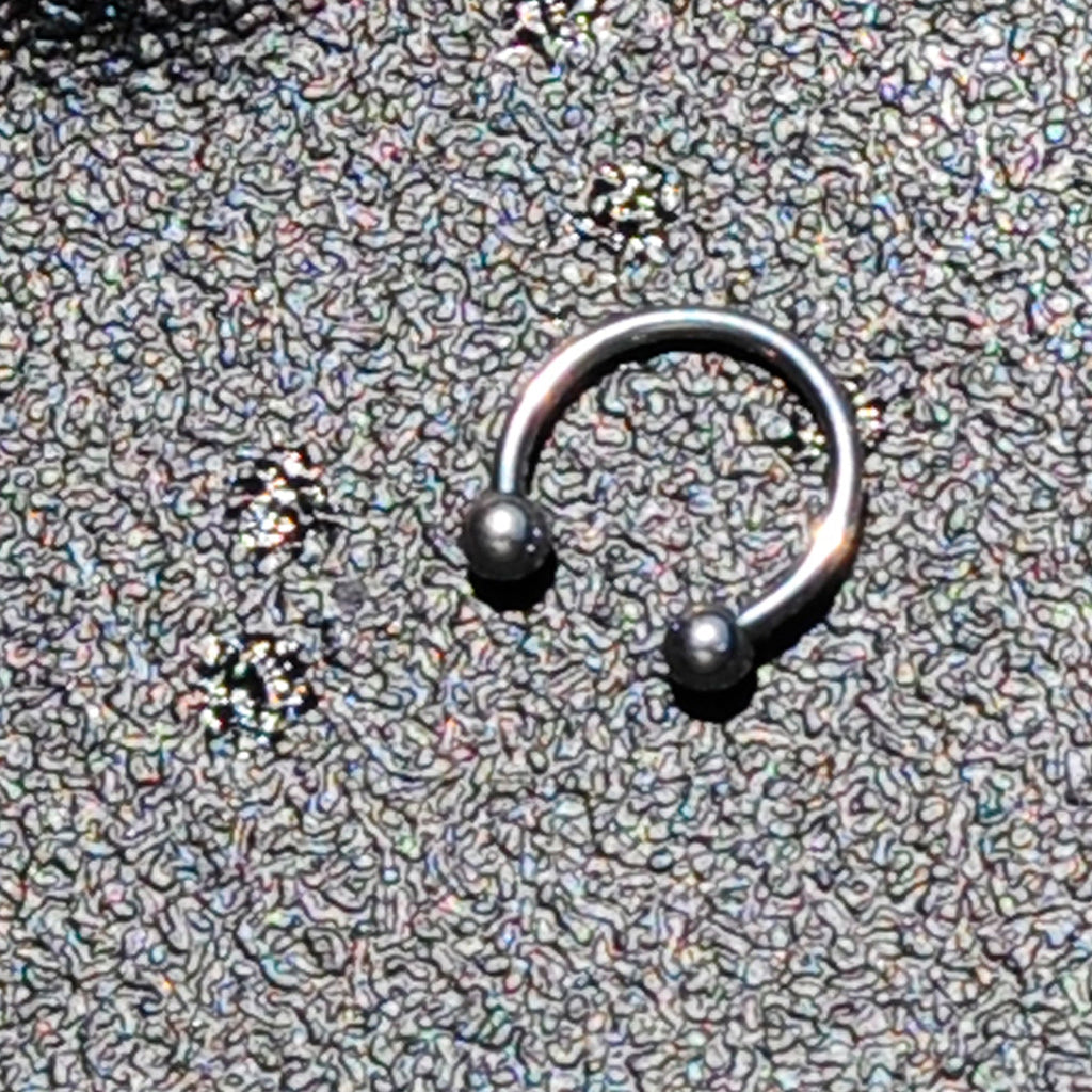 16G STEEL HORSE SHOE Circular Barbell 3/8 3mm