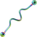 Wave Rainbow Anodized Titanium Industrial Project Bar 38mm