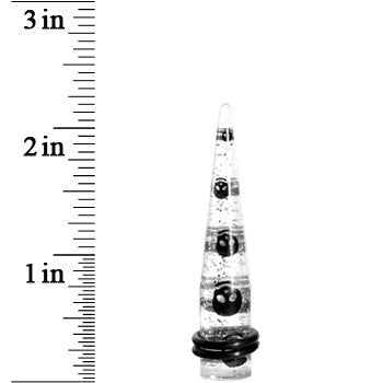 00G Clear Acrylic Glitter Black Skull Confetti Taper