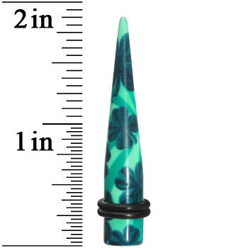 0G Green Acrylic Four Leaf Clover Field Taper
