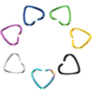 16G Black Anodized Hollow Heart Daith Cartilage Closure Ring