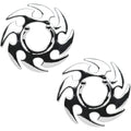 Silver Tone Tribal Spiral Clip On Fake Nipple Shield Set