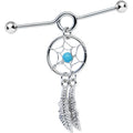 14G Faux Turquoise Southwest Dreamcatcher Dangle Project Bar 38mm