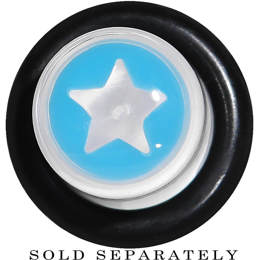 0G Clear Light Blue Acrylic Wish on a Star Taper