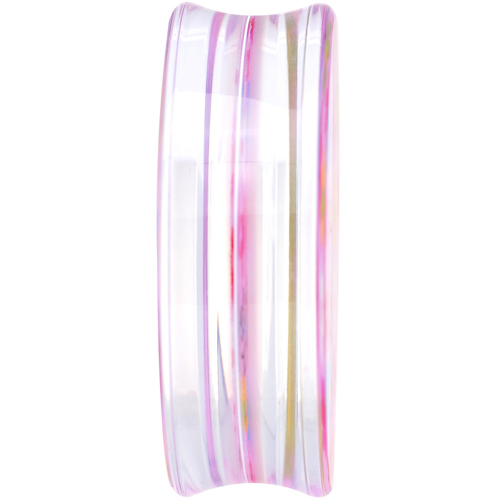 44mm Acrylic Pink Multicolored Flower Power Saddle Plug
