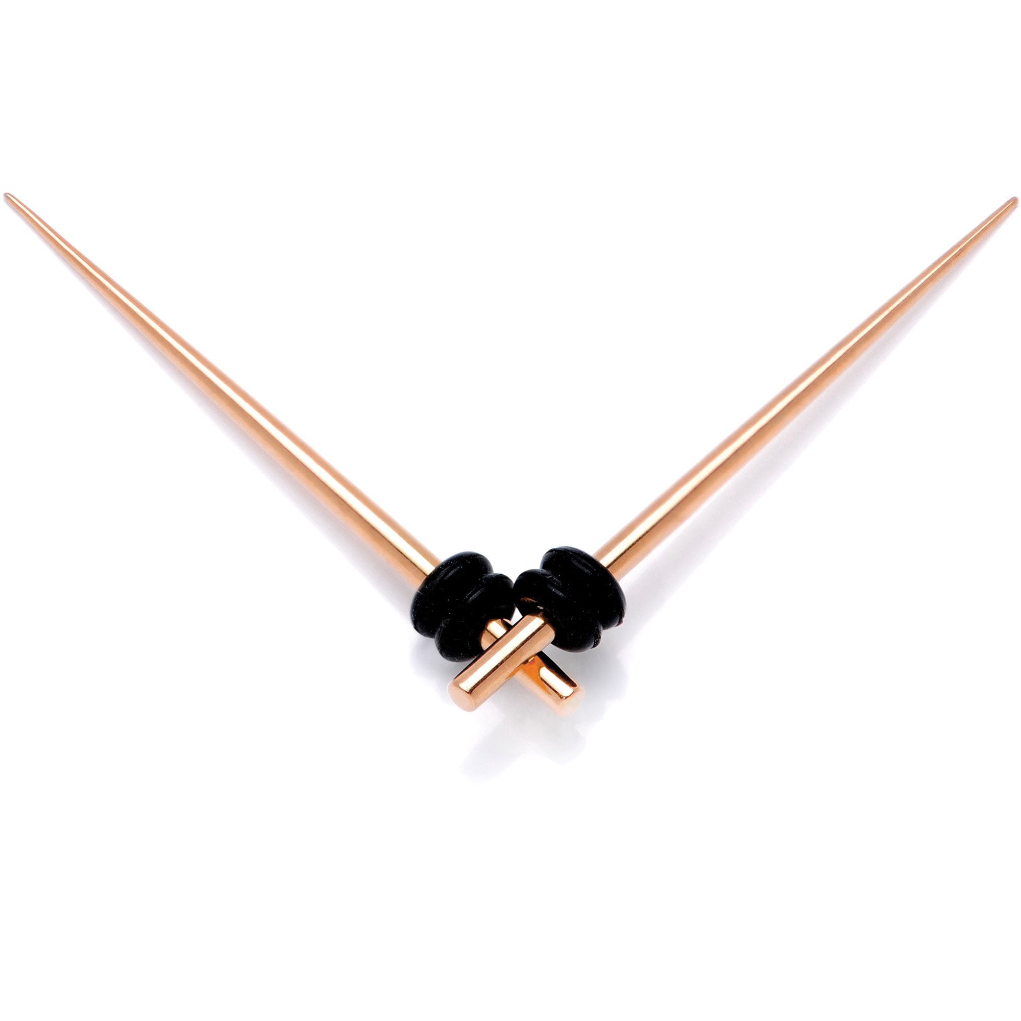 Rose Gold Tone Anodized Titanium Micro Taper Straight Plug Set 14G to 8G