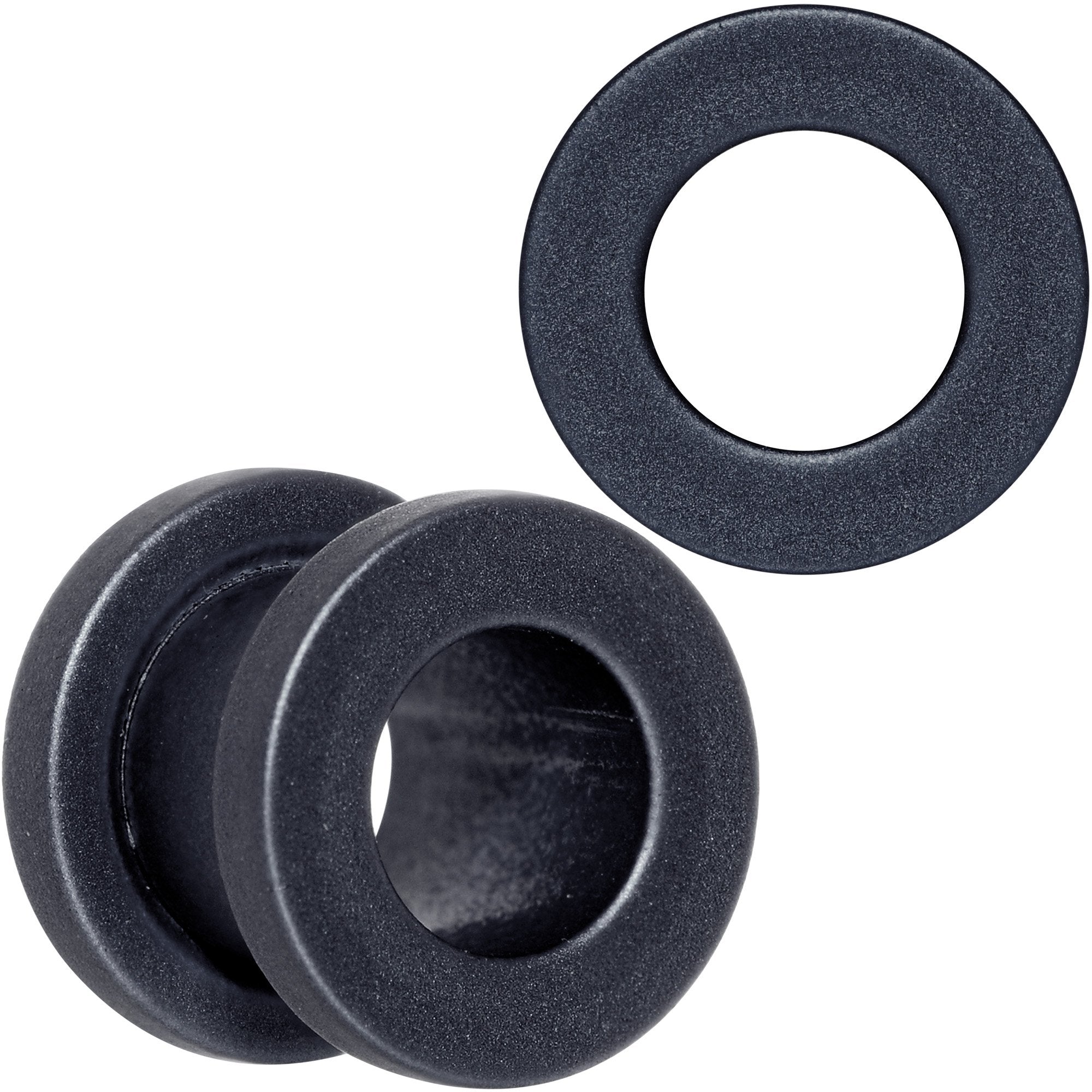 Brown Matte Silicone Screw Fit Tunnel Plug Set 6mm to 25mm