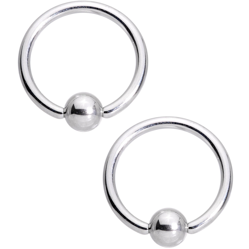 14G 13mm Rainbow Alien Spaceship BCR Captive Nipple Ring Set