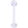 14G 5/8 Clear Flexible Bioplast Straight Barbell Retainer