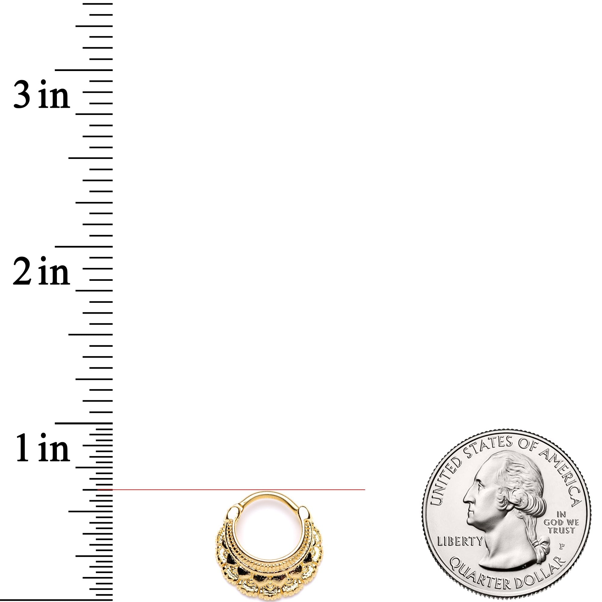 16G 3/8 Gold Tone Always Elegant Septum Clicker