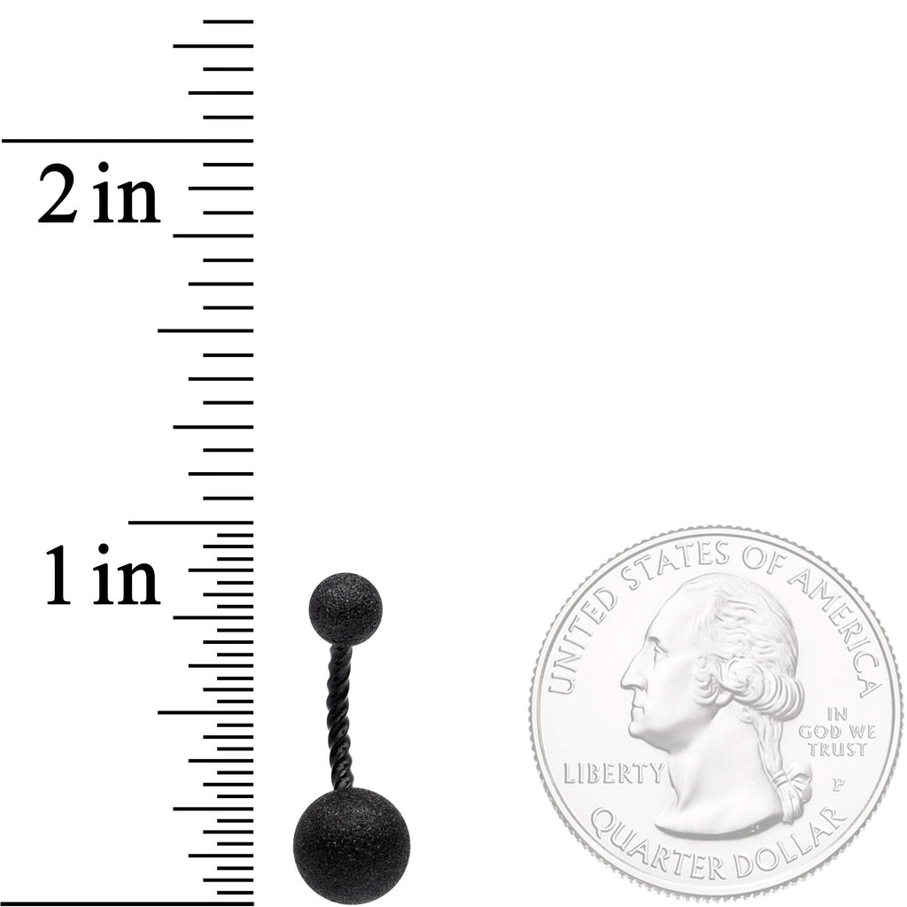 Black Anodized Tastefully Twisted Belly Ring
