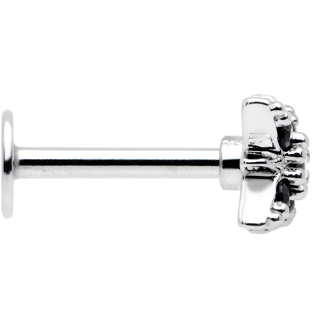 16G 5/16 Black Gem Compass Star Labret Monroe Tragus