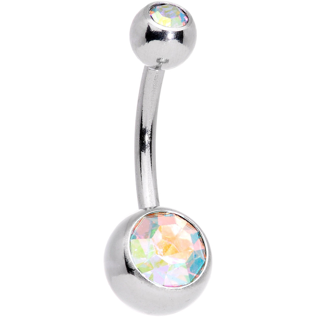 Aurora Gem Variety St Patricks Day Shamrock Belly Ring Set of 4
