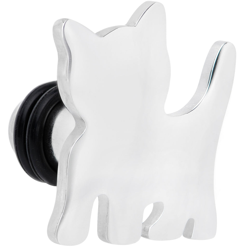 Steel Cat Lover Kitty Cat Single Flare Plug Set 14G to 0G