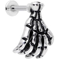 16G 1/4 Spooky Skeleton Hand Halloween Labret Monroe Tragus