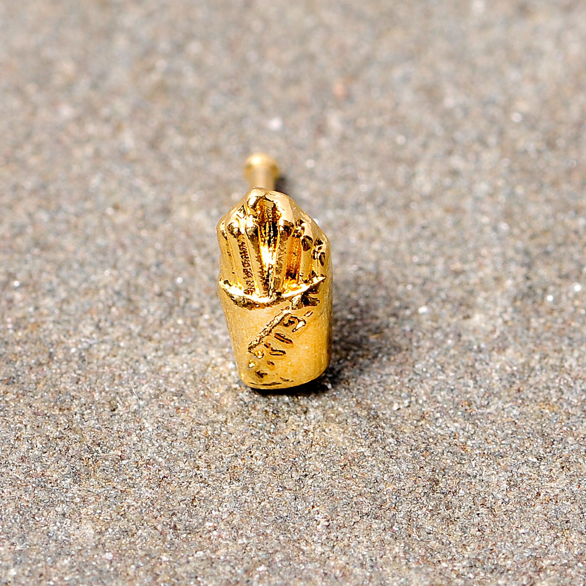 20G 1/4 Gold Tone Fast Food French Fries Nose Bone