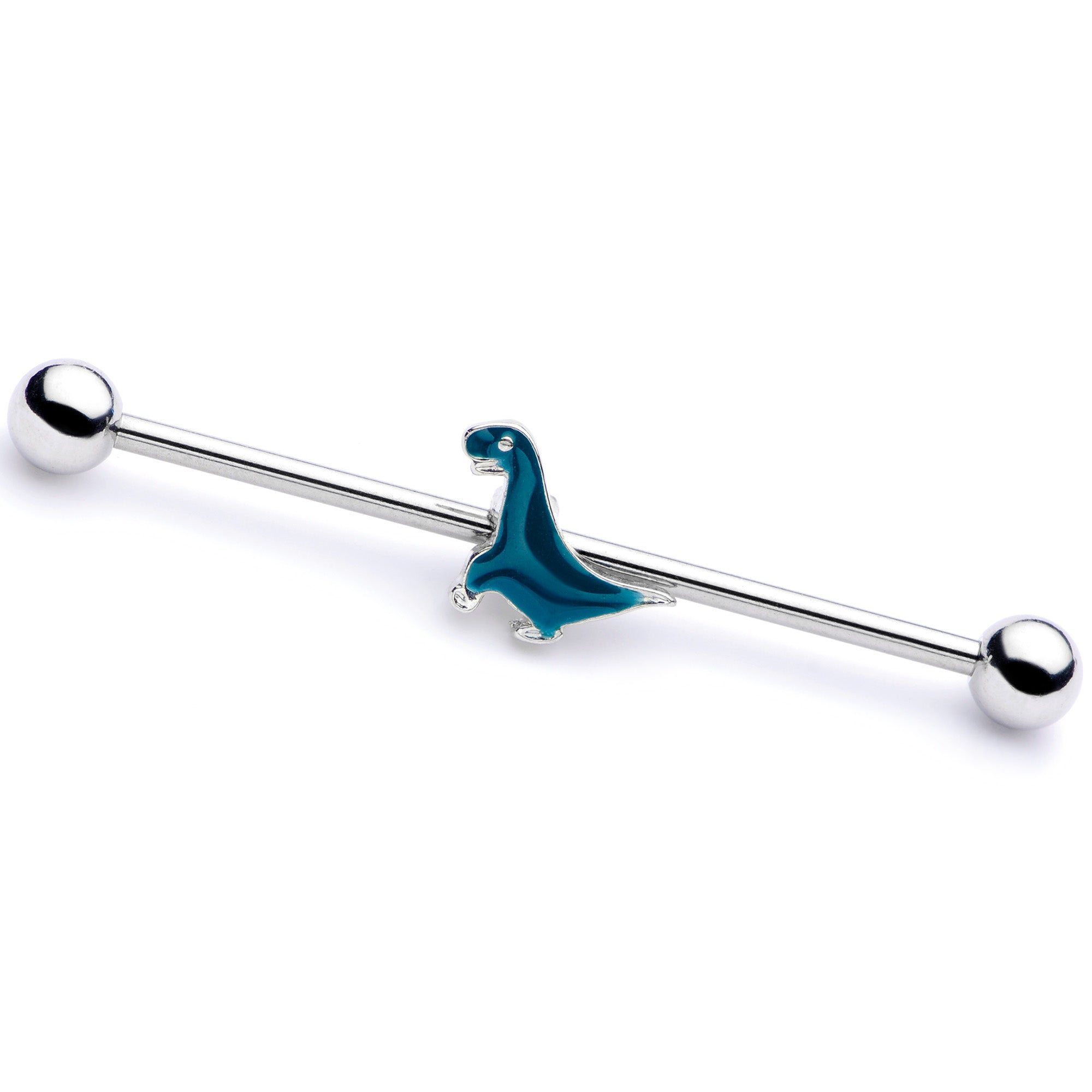 14G Darling Green Dinosaur Industrial Barbell 38mm