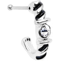 20G 3/8 Clear Gem Steel Twist Faux Hoop Nose Bone
