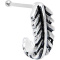 20G 3/8 Steel Feather Faux Hoop Nose Bone