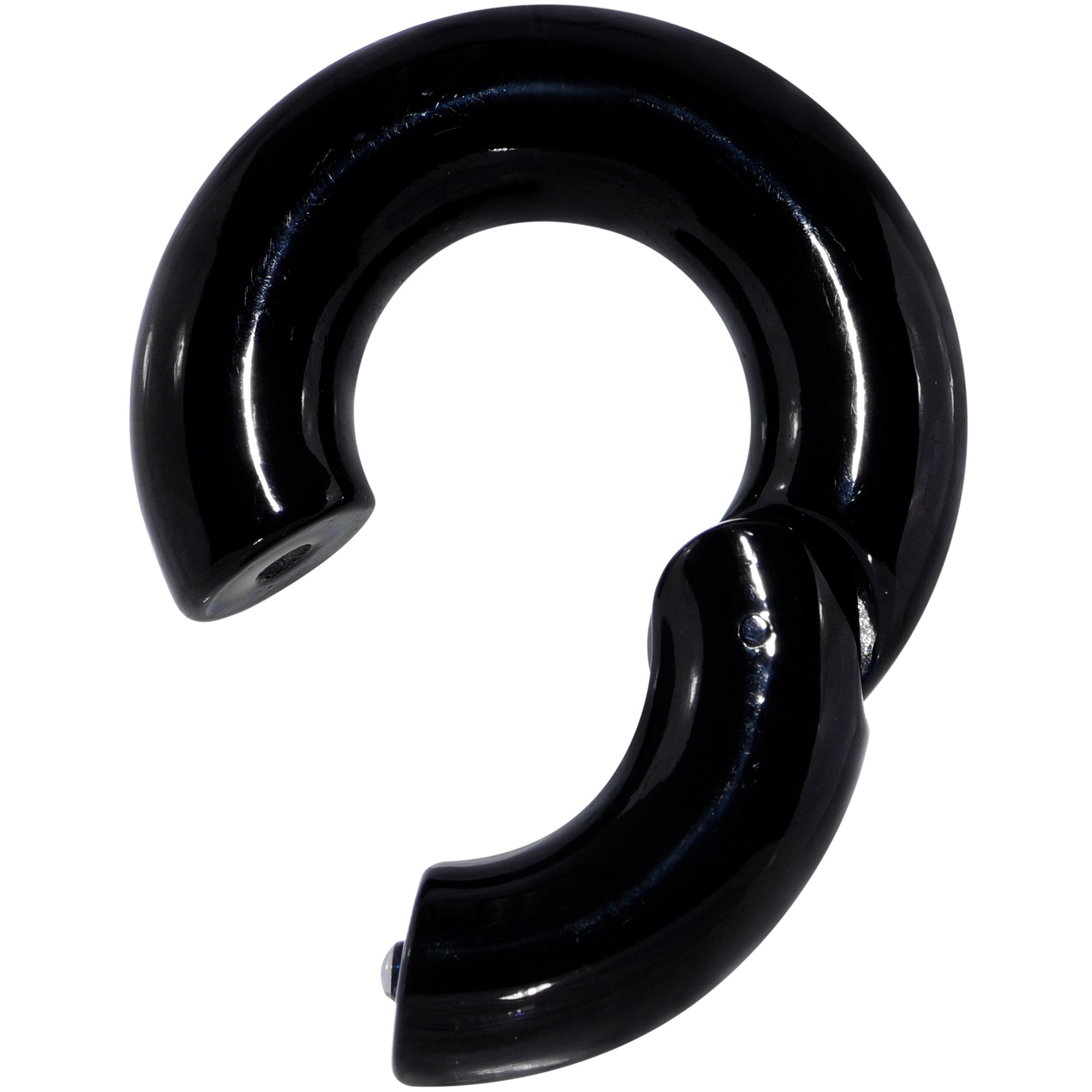 0G 9/16 Black PVD Steel Hinged Segment Ring
