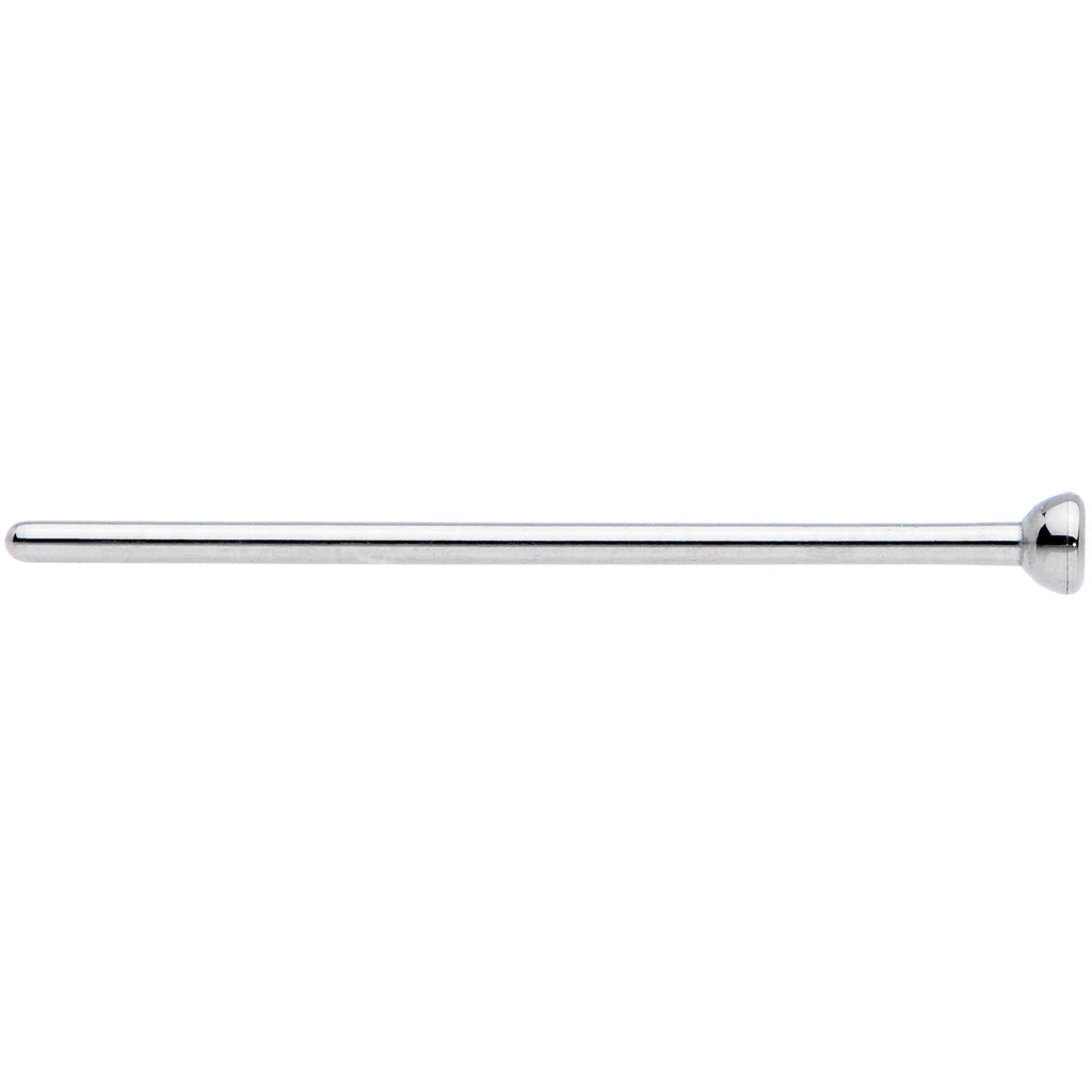 20G 3/4 Clear CZ Gem Grade 23 Titanium Fishtail Nose Ring 2mm