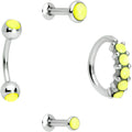 16G Green Orb Septum Labret Cartilage Tragus Set of 4