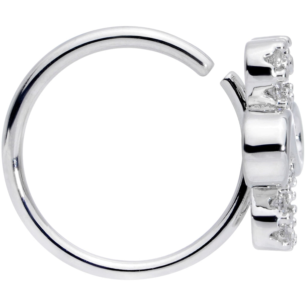 20G 5/16 Clear Gem Heart Shamrock St Patricks Day Nose Hoop