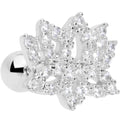 16G 1/4 Clear CZ Gem Lotus Flower Cartilage Tragus