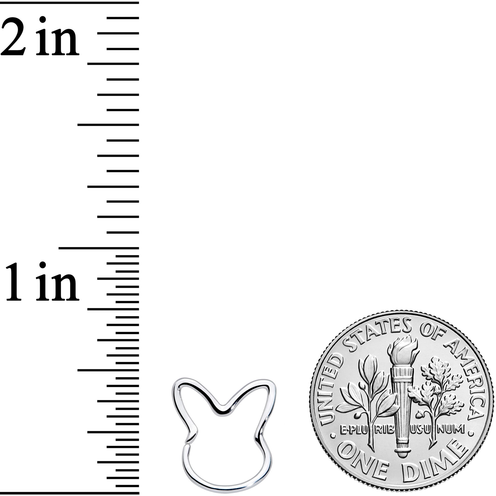 18G 5/16 Easter Bunny Rabbit Closure Ring
