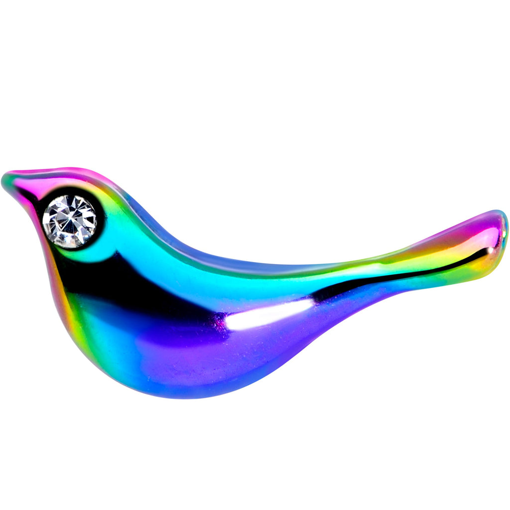 16G 5/16 Clear Gem Rainbow Bird Labret Monroe Tragus