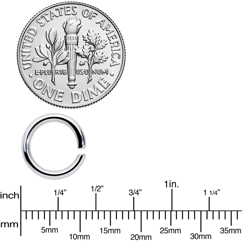 14G 5/16 Steel Black Anodized Seamless Cartilage Ring Set of 12