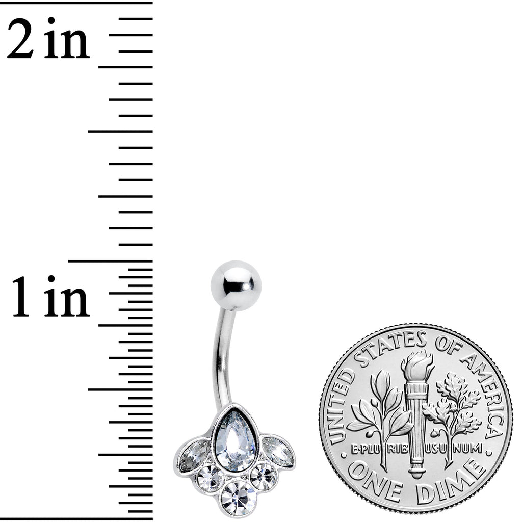 Clear Gem Classic Cluster Belly Ring