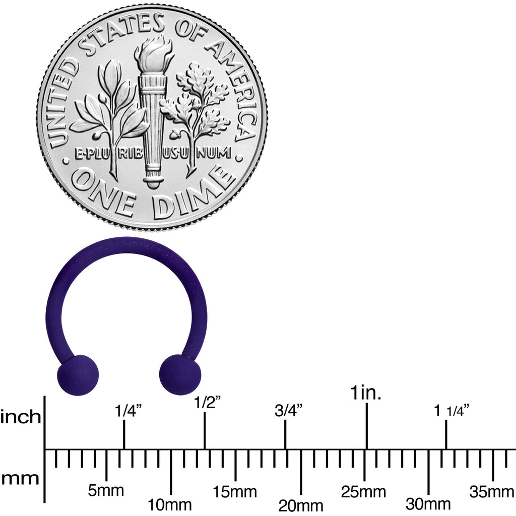 16G 3/8 Delicious Dark Purple Matte Horseshoe Circular Barbell