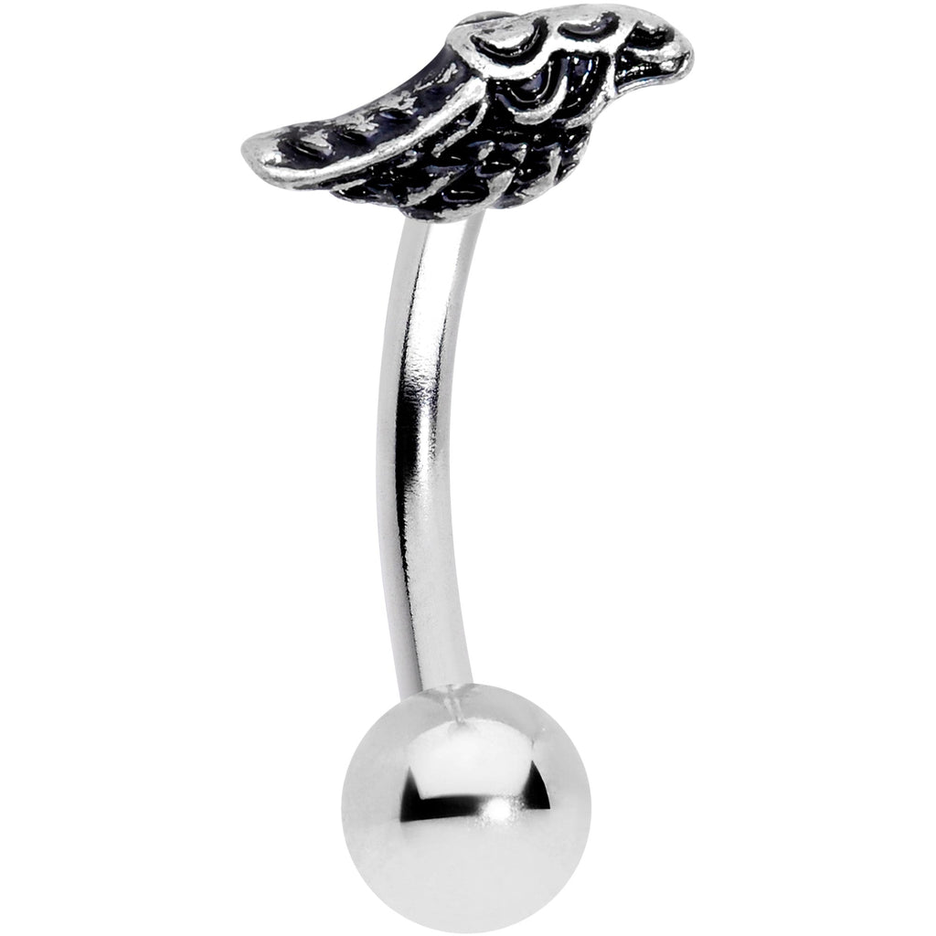 16G 5/16 Single Angels Wing Curved Eyebrow Ring