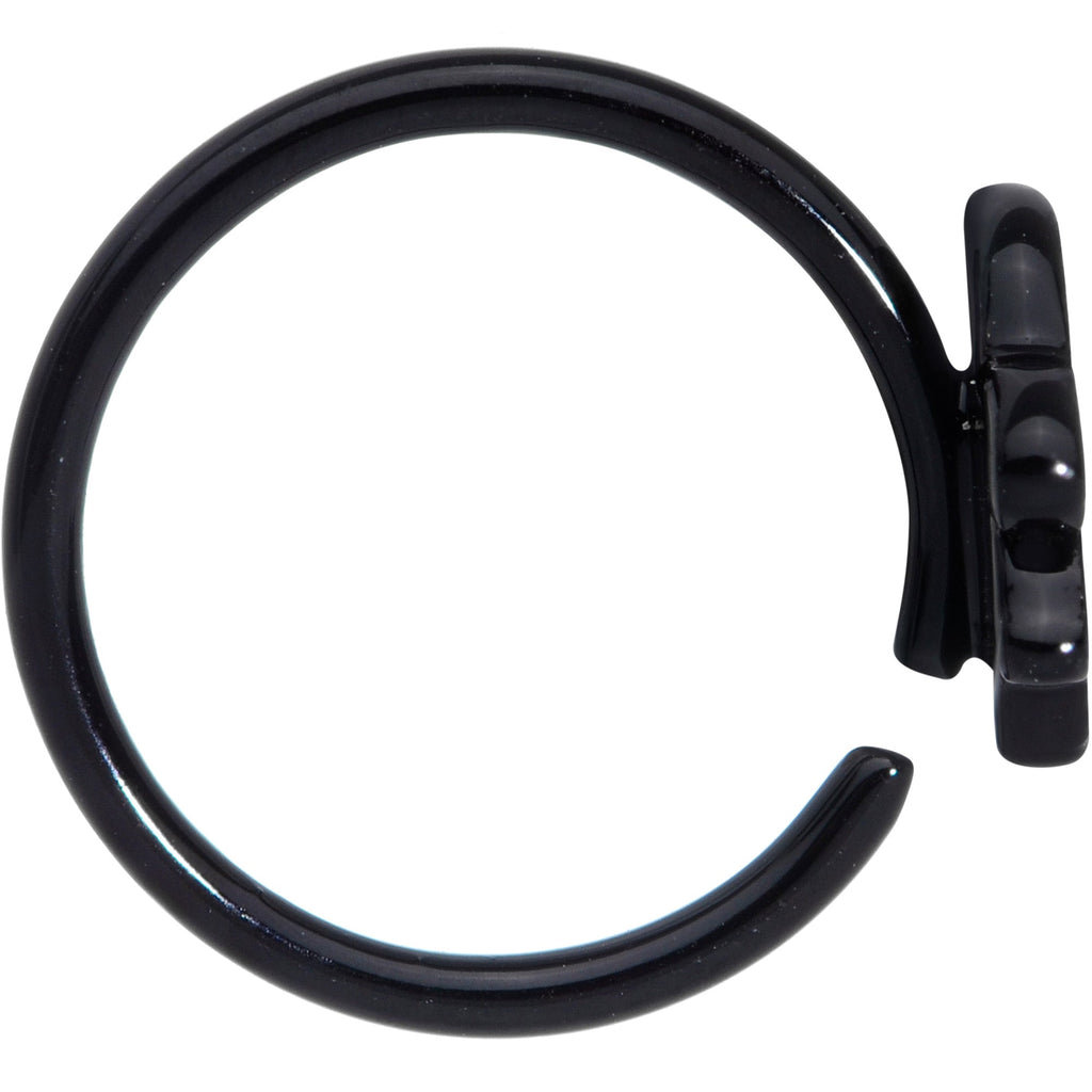 18G 3/8 Black Swimming Sloth Nose Hoop