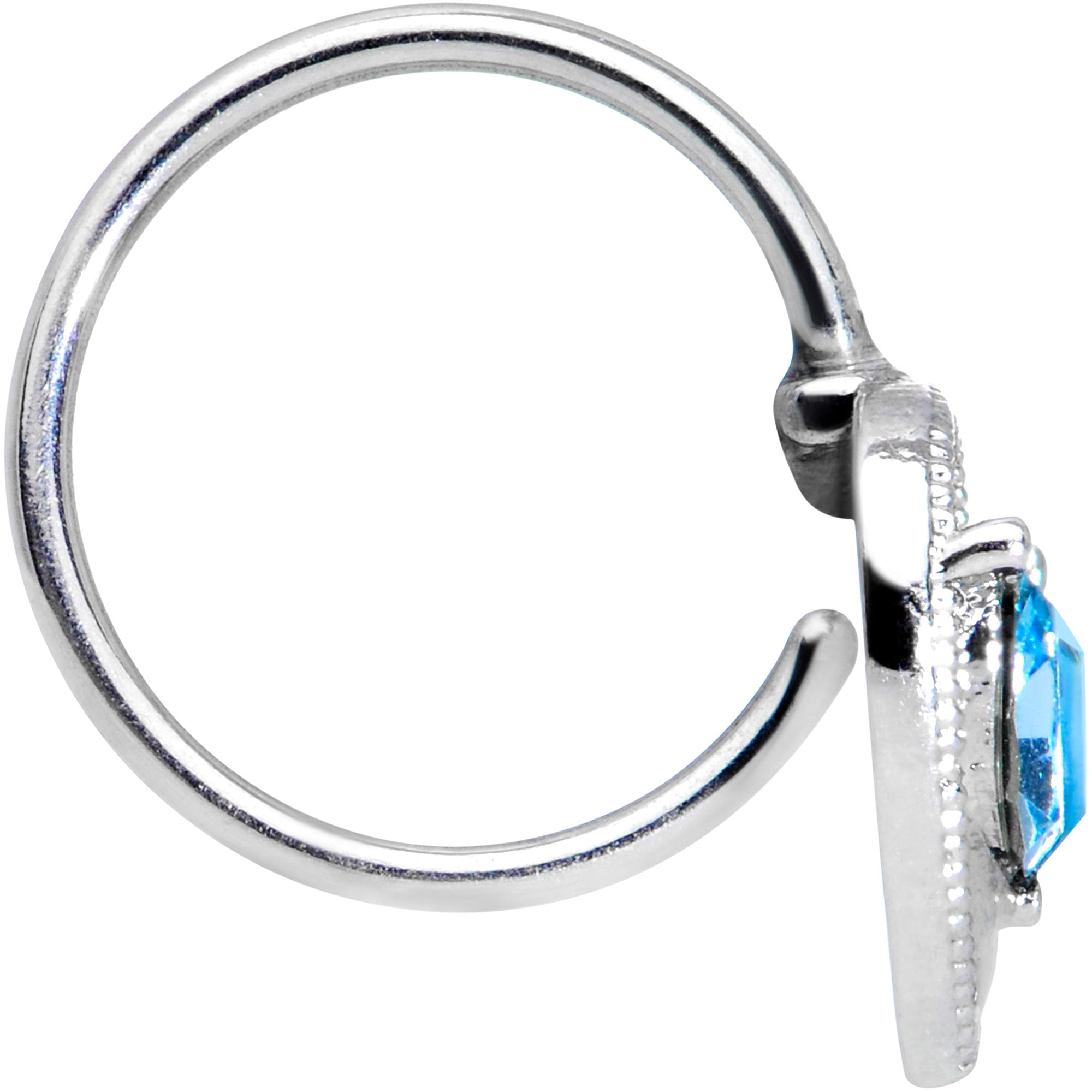 20G 5/16 Aqua Gem Alien Nose Hoop