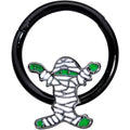 16G 3/8 White Green Mummy Black Halloween Hinged Segment Ring