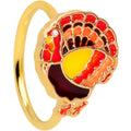 20G 5/16 Gold Tone Turkey Thanksgiving Nose Hoop