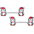14G 9/16 Santa Penguin Christmas Barbell Nipple Ring Set