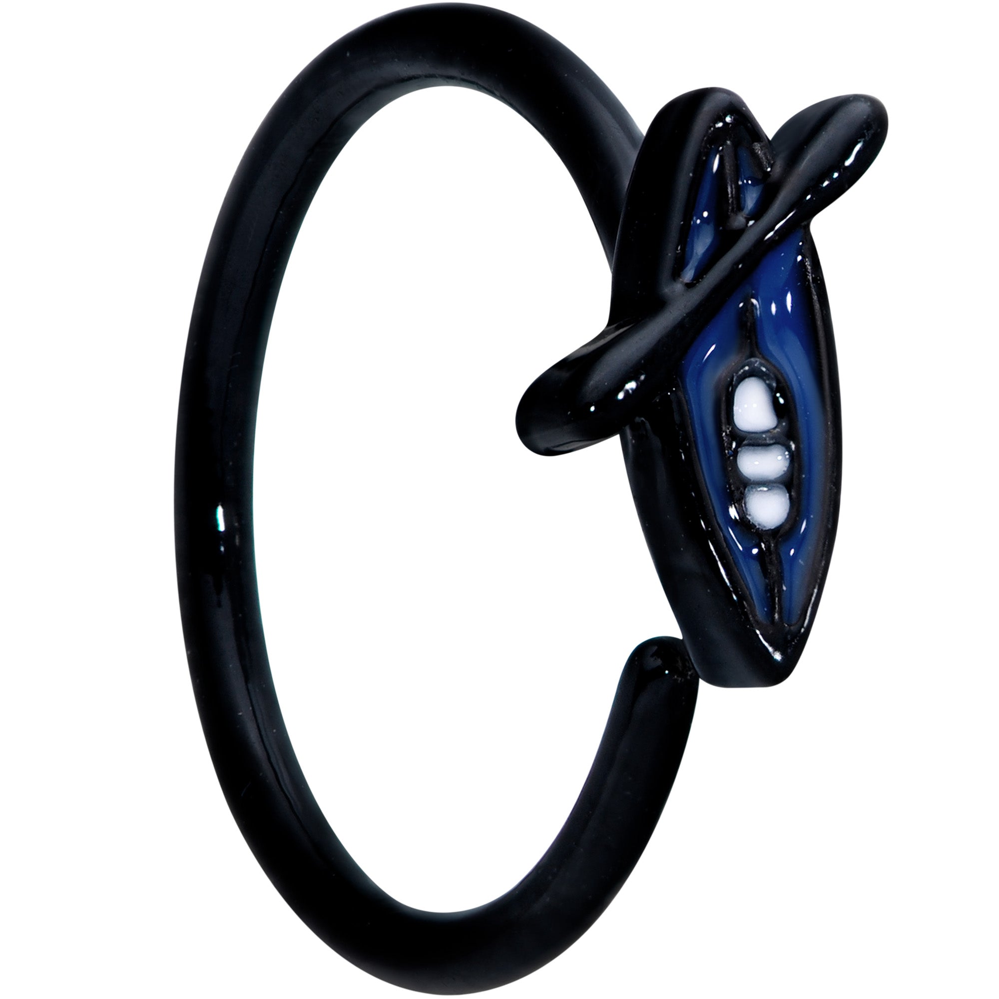 18G 3/8 Black Blue Summer Kayak Boat Nose Hoop