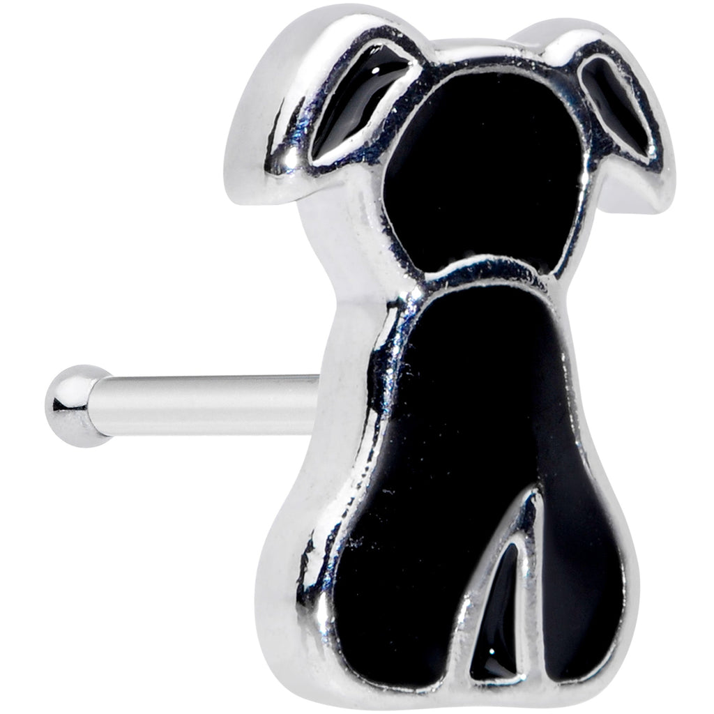 20G 1/4 Black Sitting Dog Nose Bone