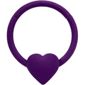 18G 3/8 Purple Matte Little Heart Hinged Segment Ring