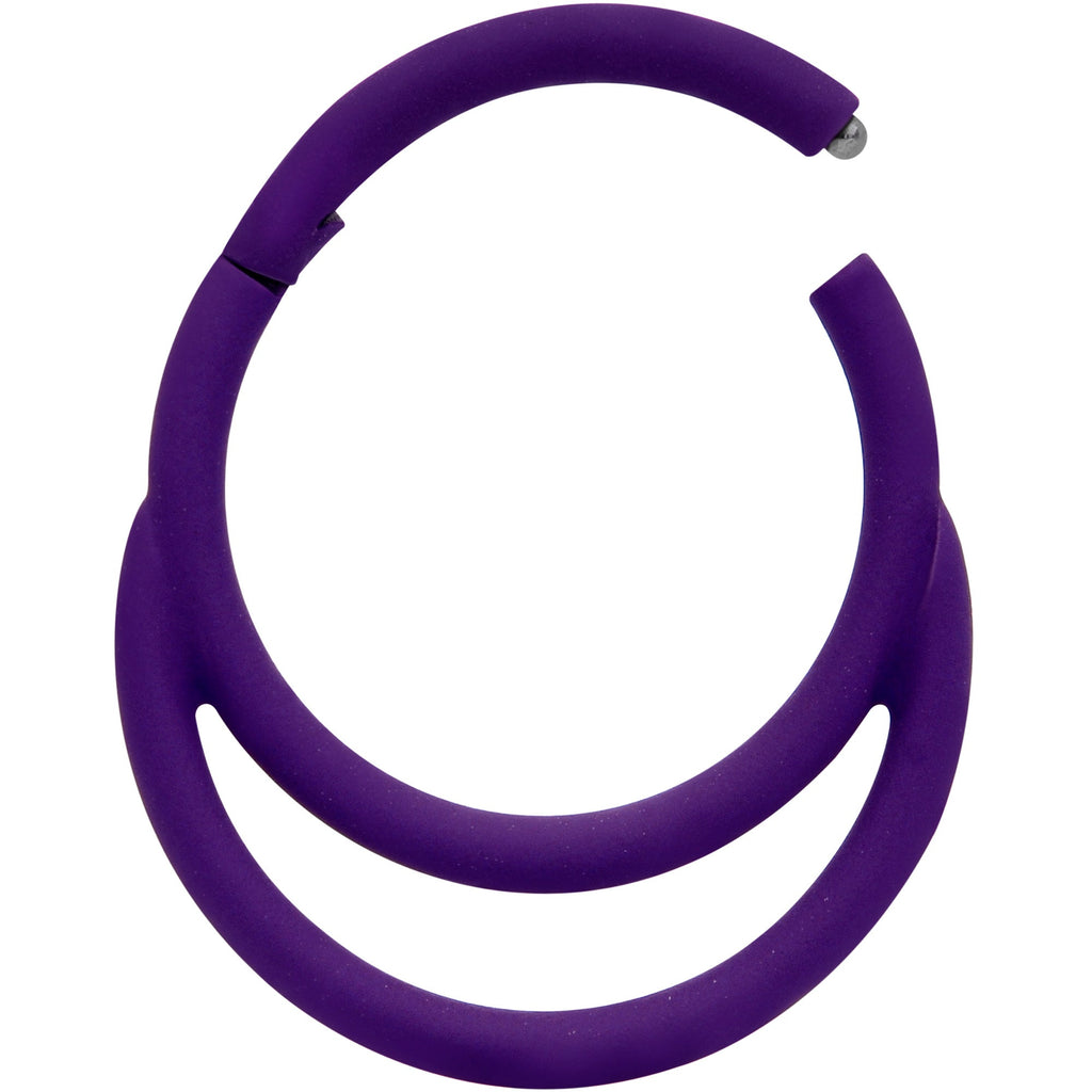 18G 3/8 Purple Matte Double Circle Cartilage Hinged Segment Ring
