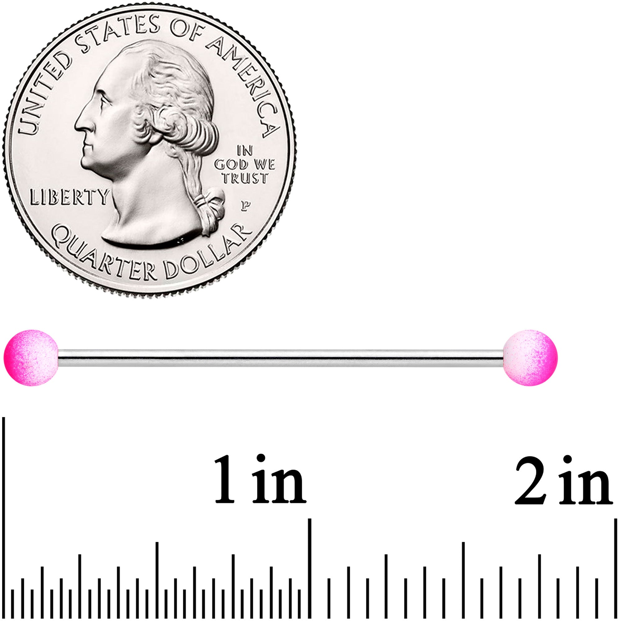 14G Pink Brown Ombre Soft Finish Industrial Barbell 38mm Set of 4