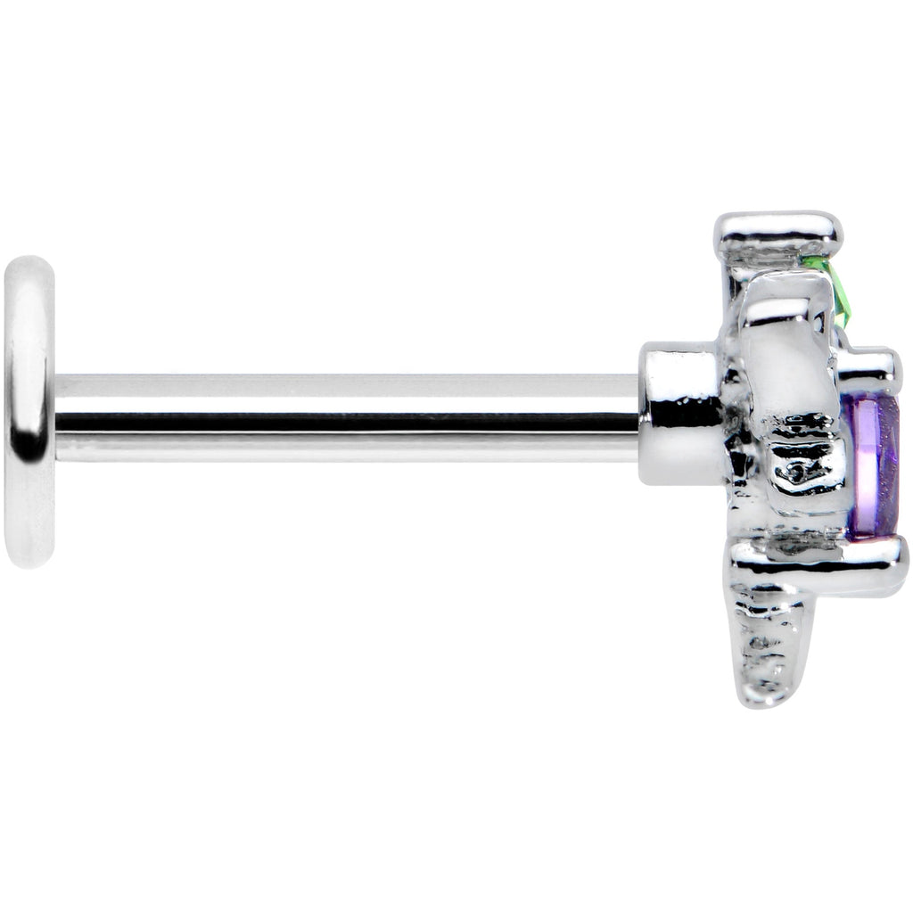 16G 5/16 Purple Green Gem Dragonfly Labret Monroe Tragus