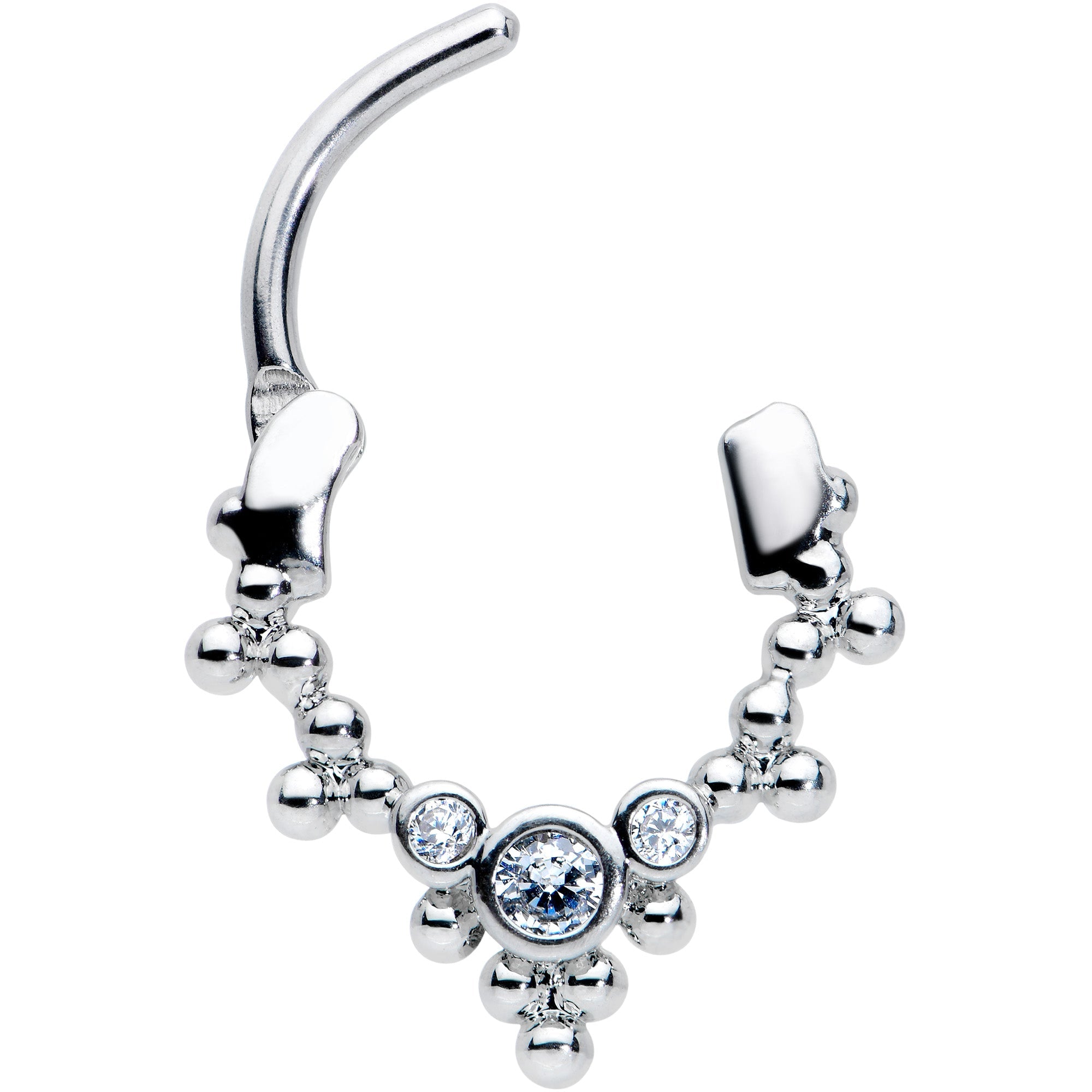 16G 5/16 Clear CZ Gem Princess Cartilage Clicker