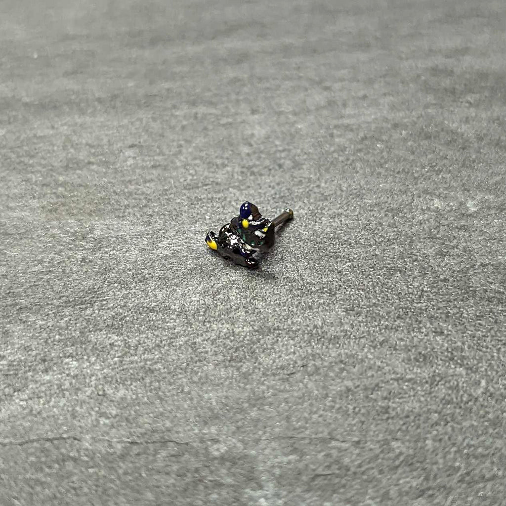 20G 1/4 Witch Flying Cat Halloween Nose Bone