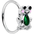 20G 5/16 Dark Green Groovy Frog Nose Hoop