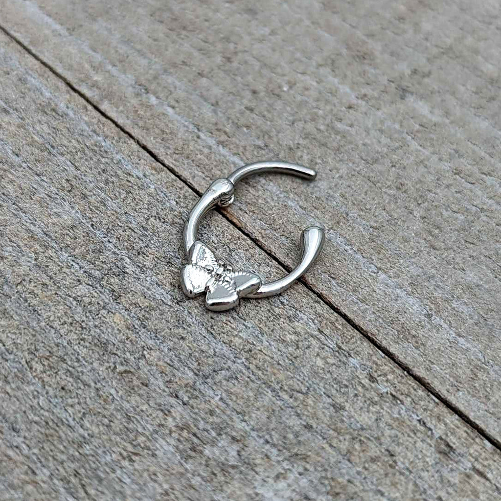 16G 5/16 Simple Textured Butterfly Cartilage Clicker